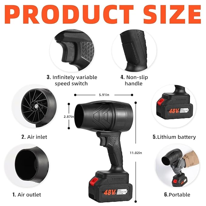 Handheld Electric Portable Air Blower,Turbo