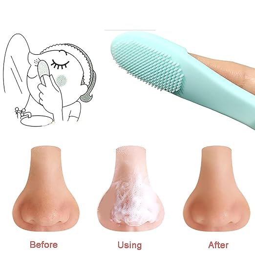 Silicone Face Cleaner , Lips Exfoliator & Blackhead Remover Brush