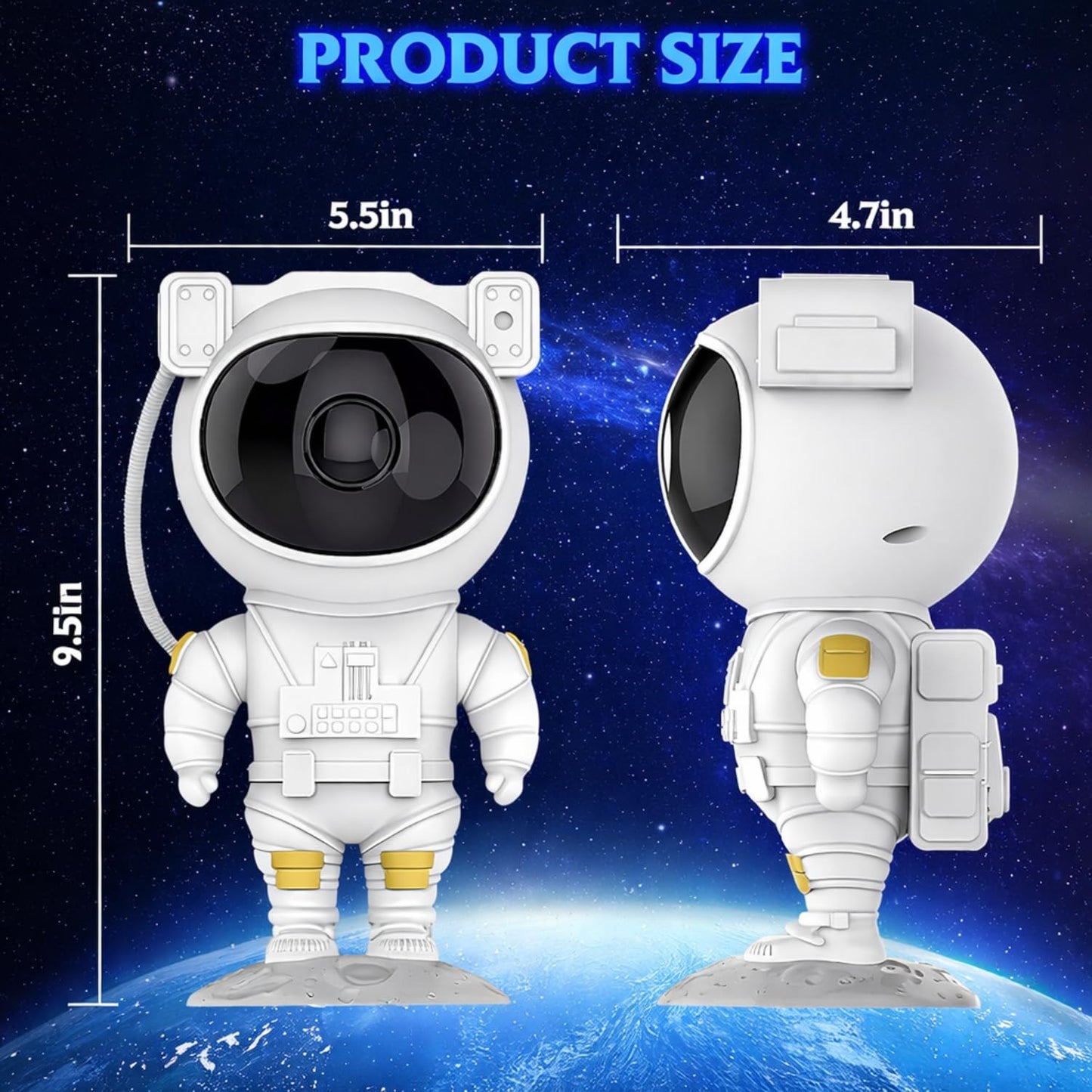 Astronaut Galaxy Projector Night Light – 360° Rotating Nebula Star Projector