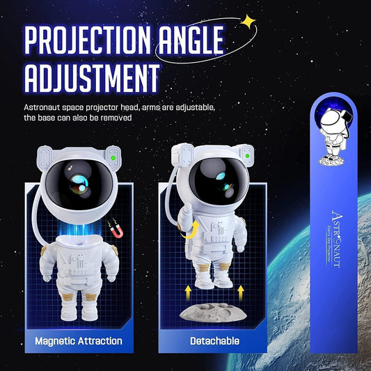 Astronaut Galaxy Projector Night Light – 360° Rotating Nebula Star Projector
