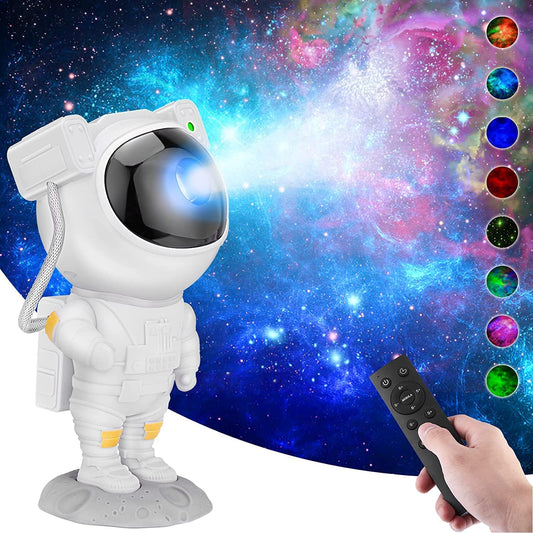 Astronaut Galaxy Projector Night Light – 360° Rotating Nebula Star Projector